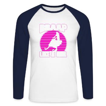 Braap Like A Girl Motorschlitten-schneemobilfahrer - Unisex Baseballshirt langarm - Weiß/Navy - Vorne - Nik (191cm)