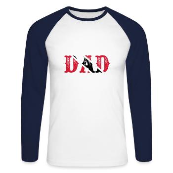 Meilleur père de tous les temps Tobago Trinidad Flag - T-shirt baseball manches longues Homme - blanc/marine - Devant - Nik (191cm)