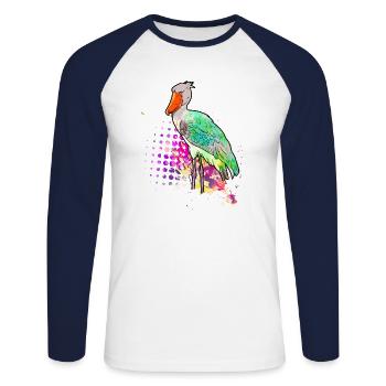 Shoebill Bird Ornithologist Forest I Gift - Unisex Long Sleeve Baseball T-Shirt - white/navy - Front - Nik (191cm)