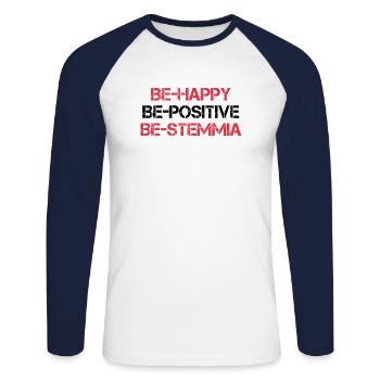 Idées cadeaux pour des détails amusants - T-shirt baseball manches longues Homme - blanc/marine - Devant - Nik (191cm)