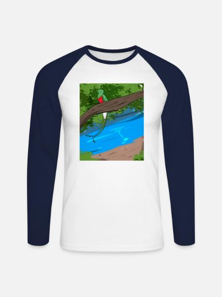 Guatemala Guatemalan Flagge DNA I Geschenk - Unisex Baseballshirt langarm - Weiß/Navy