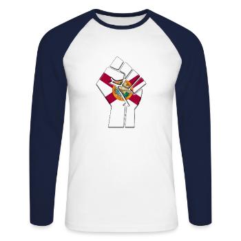 Bundesstaat Florida Flagge Stolz Einheimische Zuhause Familie - Unisex Baseballshirt langarm - Weiß/Navy - Vorne - Nik (191cm)