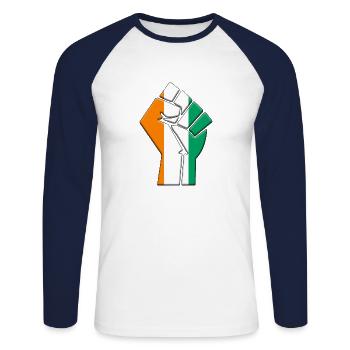 Ivory Coast Africa Flag Country Pride Native - Unisex Long Sleeve Baseball T-Shirt - white/navy - Front - Nik (191cm)
