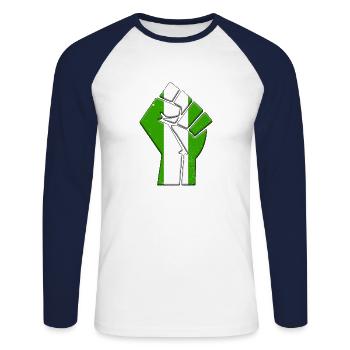 Nigeria Afrique Flag Nigérian Country Pride Natif - T-shirt baseball manches longues Homme - blanc/marine - Devant - Nik (191cm)