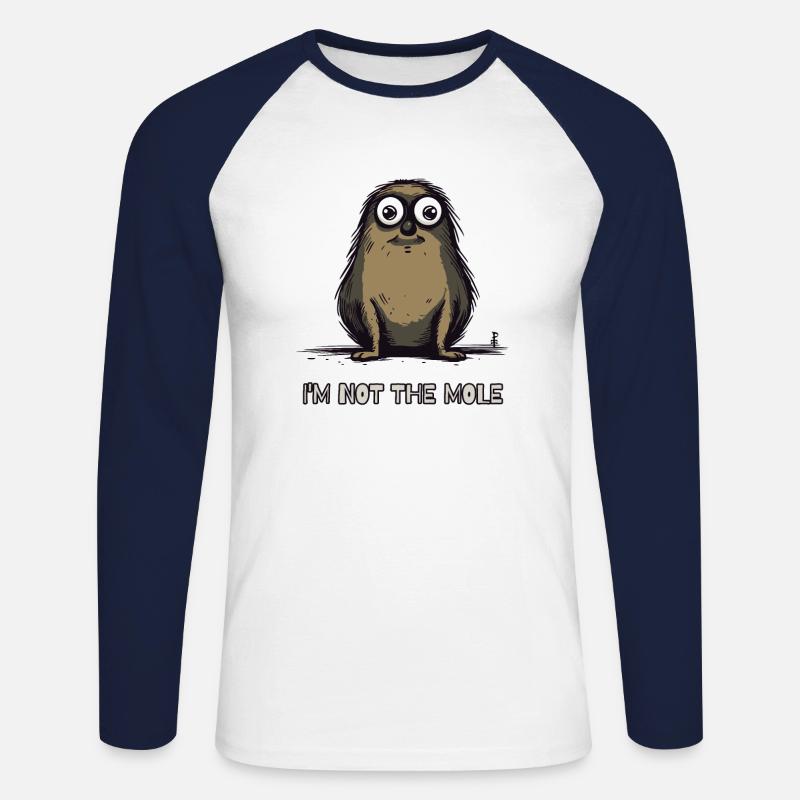Ich bin nicht der Maulwurf - Unisex Baseballshirt langarm - Weiß/Navy