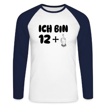 ich bin 13 - Unisex Baseballshirt langarm - Weiß/Navy - Vorne - Nik (191cm)