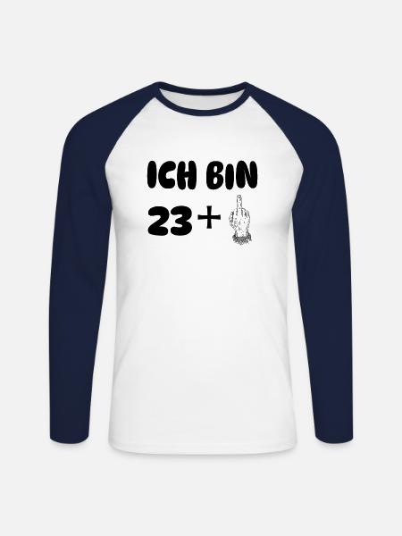 ich bin 24 - Unisex Baseballshirt langarm - Weiß/Navy