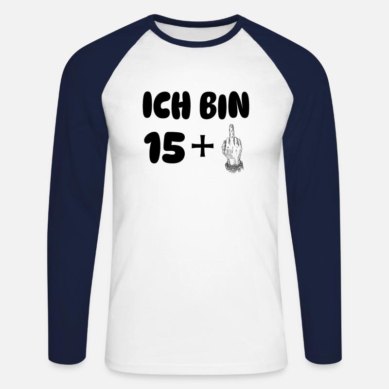 ich bin 16 - Unisex Baseballshirt langarm - Weiß/Navy