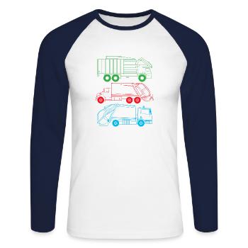 Garbage Truck Love Garbage Collection Child Boy I Gift - Unisex Long Sleeve Baseball T-Shirt - white/navy - Front - Nik (191cm)