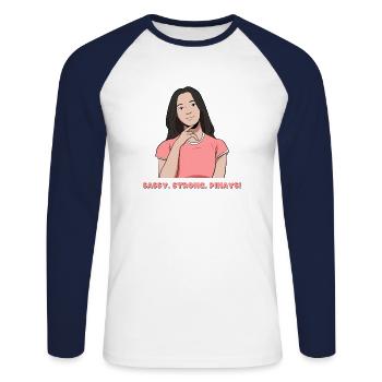 Philippinen Filipina Flagge Dalagang I Geschenk - Unisex Baseballshirt langarm - Weiß/Navy - Vorne - Nik (191cm)
