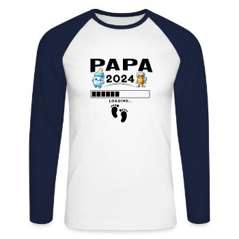 Man Soon to Dad Announcement, Dad Future Gift - Unisex Long Sleeve Baseball T-Shirt - white/navy - Front - Nik (191cm)