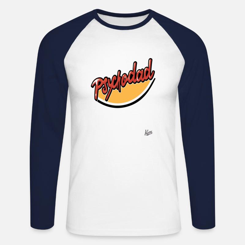 Psycho Dad: Il papà psicopatico - Maglia da baseball a manica lunga da uomo - bianco/navy