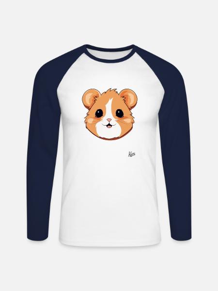 Cute hamster - Unisex Long Sleeve Baseball T-Shirt - white/navy