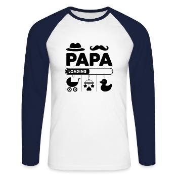 Soon dad saying father-to-be - Unisex Long Sleeve Baseball T-Shirt - white/navy - Front - Nik (191cm)