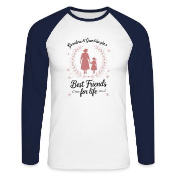 Oma und Enkelin Großmutter Liebe - Unisex Baseballshirt langarm - Weiß/Navy - Vorne - Nik (191cm)