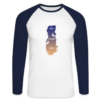 Kletter Familie - Unisex Baseballshirt langarm - Weiß/Navy - Vorne - Nik (191cm)