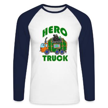 Garbage Truck For Garbage Disposal Recycling I Gift Idea - Unisex Long Sleeve Baseball T-Shirt - white/navy - Front - Nik (191cm)