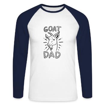 goats Papa - Unisex Long Sleeve Baseball T-Shirt - white/navy - Front - Nik (191cm)
