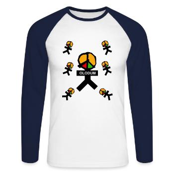 OLODUM Samba - T-shirt baseball manches longues Homme - blanc/marine - Devant - Nik (191cm)