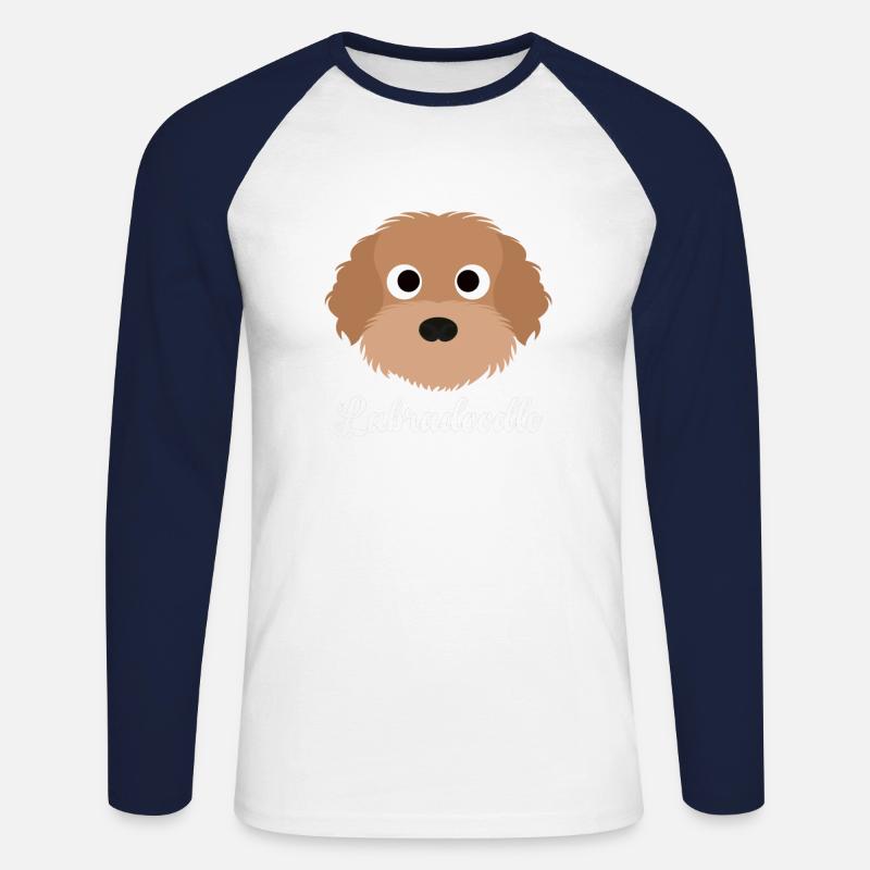 Labradoodle - Unisex Baseballshirt langarm - Weiß/Navy