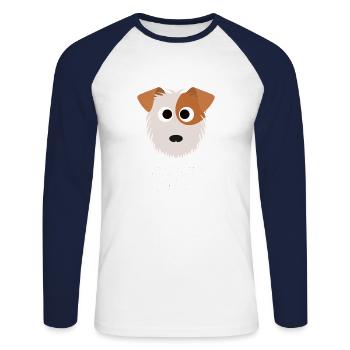 JRT - Jack Russel Terrier - Unisex Long Sleeve Baseball T-Shirt - white/navy - Front - Nik (191cm)