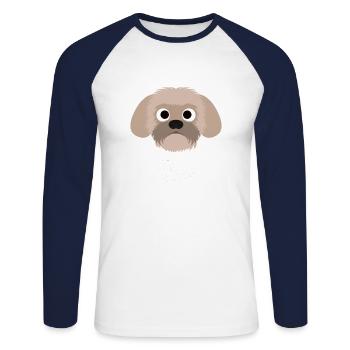 Tzu - Shih Tzu - Unisex Long Sleeve Baseball T-Shirt - white/navy - Front - Nik (191cm)