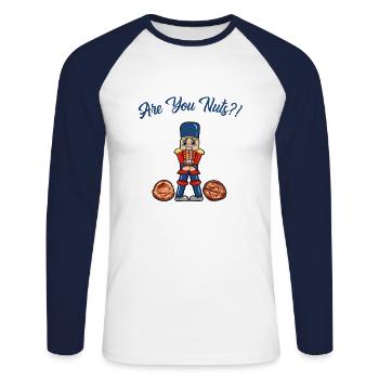 Are You Nuts Nussknacker Nutcraker Nutcraker - Unisex Long Sleeve Baseball T-Shirt - white/navy - Front - Nik (191cm)