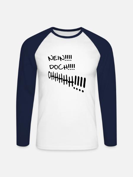 Nein doch ohhh von Louis de funes ein Film Zitat - Unisex Baseballshirt langarm - Weiß/Navy