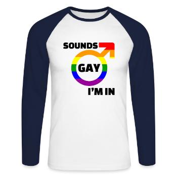 World Peace Women Human Rights No War Gay Lesbian - Unisex Baseballshirt langarm - Weiß/Navy - Vorne - Nik (191cm)