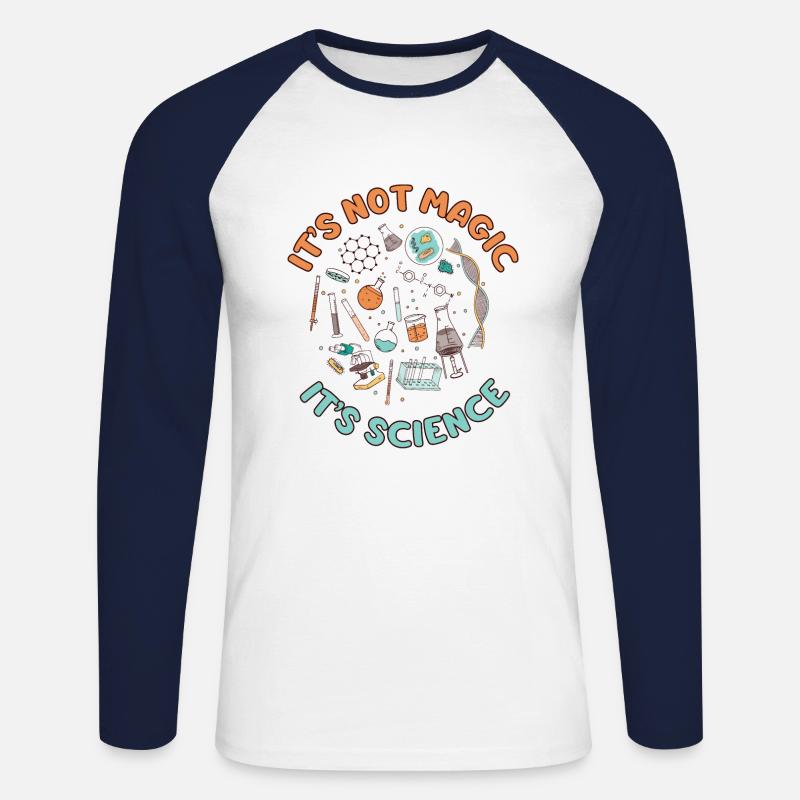 IT'S NOT MAGIC, IT'S SCIENCE - Unisex Baseballshirt langarm - Weiß/Navy