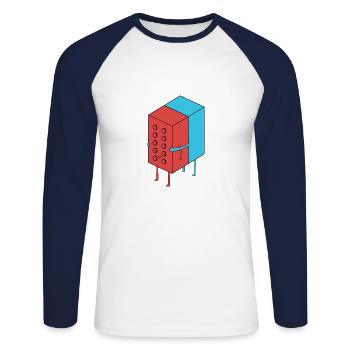 Valentine's building blocks - Unisex Long Sleeve Baseball T-Shirt - white/navy - Front - Nik (191cm)