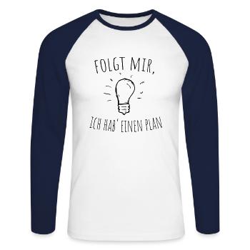 light bulb - Unisex Long Sleeve Baseball T-Shirt - white/navy - Front - Nik (191cm)