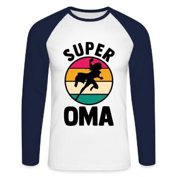 Großmutter Oma - Unisex Baseballshirt langarm - Weiß/Navy - Vorne - Nik (191cm)