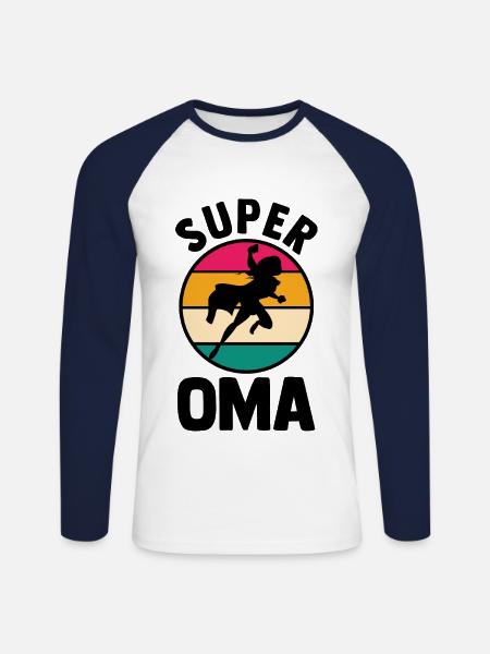 Großmutter Oma - Unisex Baseballshirt langarm - Weiß/Navy