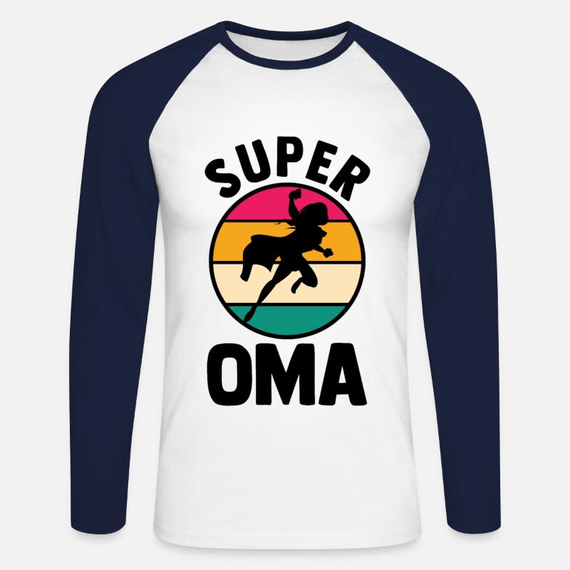 Großmutter Oma - Unisex Baseballshirt langarm - Weiß/Navy