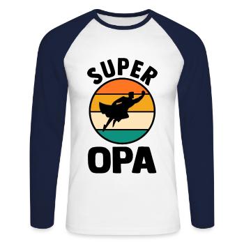Grandpa Grandpa - Unisex Long Sleeve Baseball T-Shirt - white/navy - Front - Nik (191cm)
