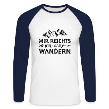 Mir Reichts Ich Gehe Wandern - Wandern - Unisex Baseballshirt langarm - Weiß/Navy - Vorne - Nik (191cm)