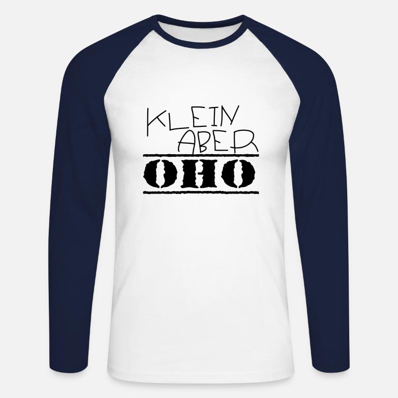 klein aber oho schwarz - Unisex Baseballshirt langarm - Weiß/Navy