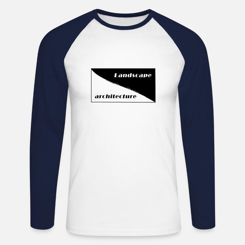 landscape architecture - Unisex Baseballshirt langarm - Weiß/Navy