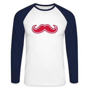 Bart - Unisex Baseballshirt langarm - Weiß/Navy - Vorne - Nik (191cm)