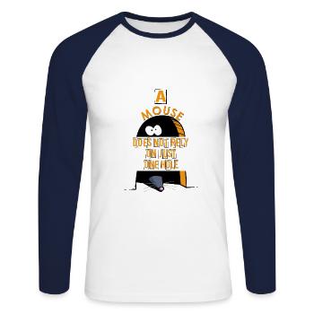 A rat doesn't bet everything on a mouse hole - Unisex Long Sleeve Baseball T-Shirt - white/navy - Front - Nik (191cm)