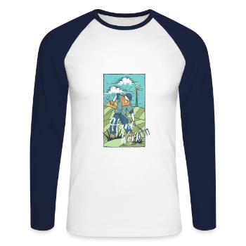 Farmer (hobby) | Tshirt & Gift - Unisex Long Sleeve Baseball T-Shirt - white/navy - Front - Nik (191cm)