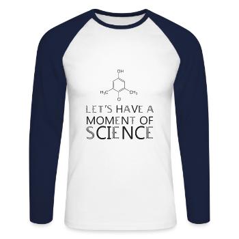 Teacher, physics, gift, periodic table, physicist - Unisex Long Sleeve Baseball T-Shirt - white/navy - Front - Nik (191cm)
