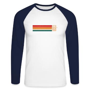 Retro Style Barista Coffee Maker For Coffee Lover - Unisex Long Sleeve Baseball T-Shirt - white/navy - Front - Nik (191cm)