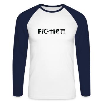 Funny Fiction Religion Symbol For Atheist - Unisex Baseballshirt langarm - Weiß/Navy - Vorne - Nik (191cm)