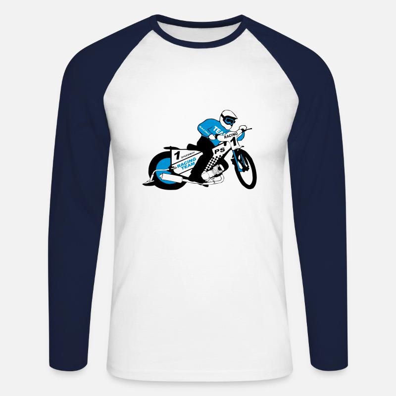 speedway - Unisex Baseballshirt langarm - Weiß/Navy