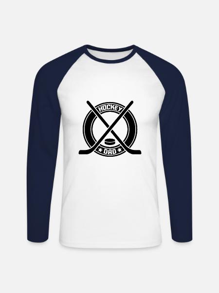 HOCKEY DAD - Unisex Baseballshirt langarm - Weiß/Navy