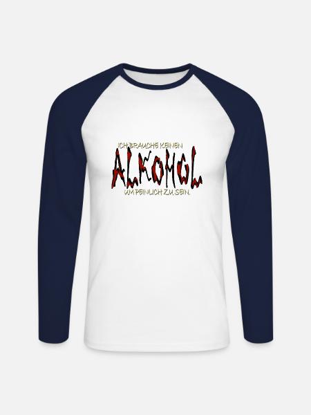 alkohol schwarz - Unisex Baseballshirt langarm - Weiß/Navy