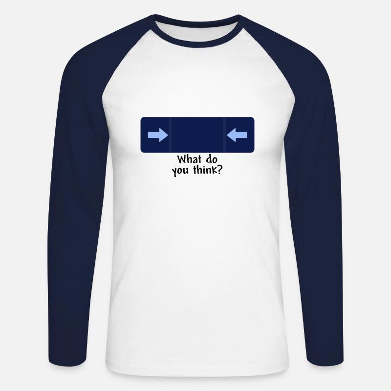 what do you think black - Unisex Baseballshirt langarm - Weiß/Navy