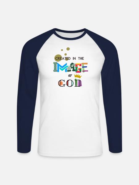The Image of GOD - Unisex Baseballshirt langarm - Weiß/Navy